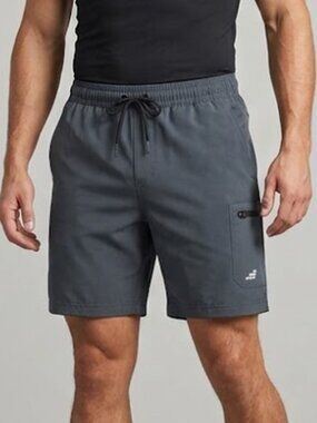 BCG Mens Athletic Shorts Size M Gray Elastic Waist Drawstring Gym Active